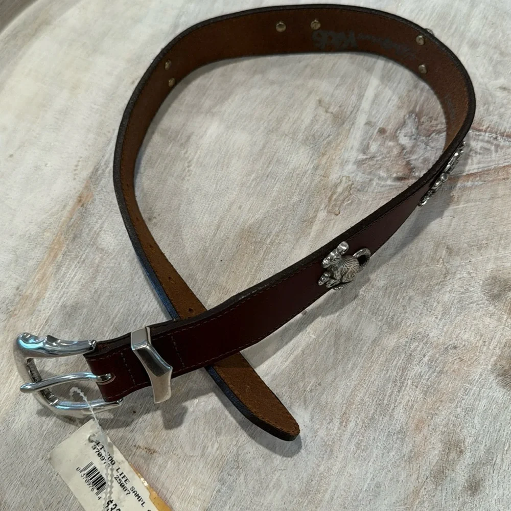 Brighton Kids Brown & Silver Animal Belt Size Small New With Tags